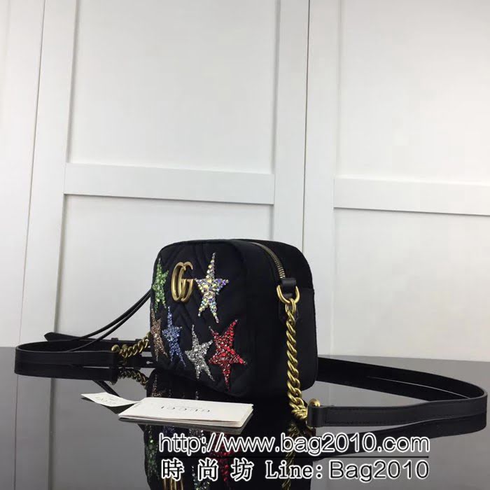 GUCCI古馳頂級原單 新款專櫃品質 實物實拍 447632天鵝絨五角星 克色單肩斜挎包 HY1272